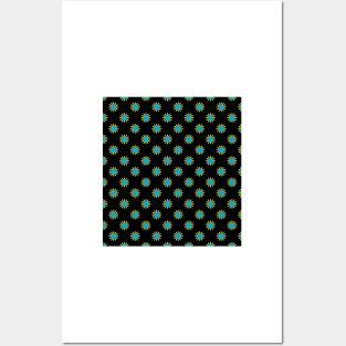 Pattern black flower mask Posters and Art